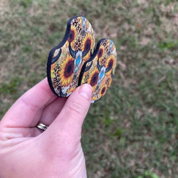 Steer Head Sunflower Car Coaster Set | Car Accessories - Picture 2 of 11